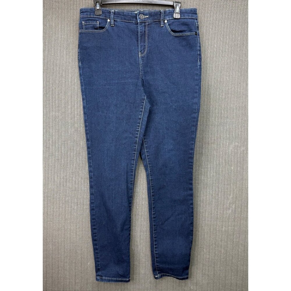Ellen Tracy Womens Size 10 Blue Refined Mid Rise Skinny Denim Jeans Stretchy